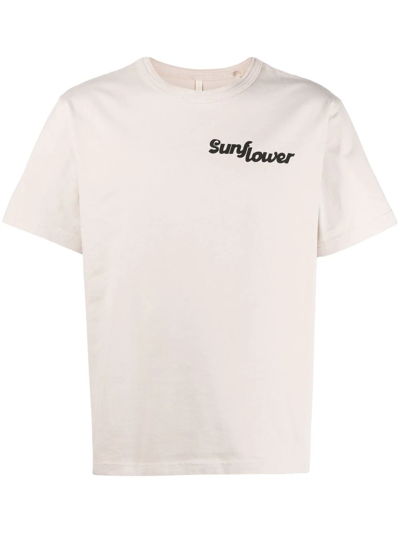 Sunflower Logo-print Organic Cotton T-shirt In White