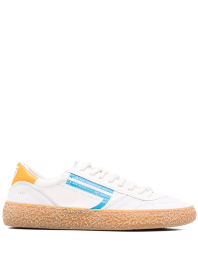 Puraai Slogan-print Low-top Sneakers In White