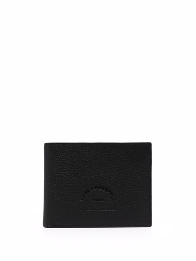 Karl Lagerfeld Bifold Leather Wallet In Black
