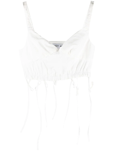 Act N°1 Ruched Crop Top In White