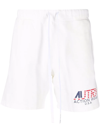 Autry Logo-print Track Shorts In White