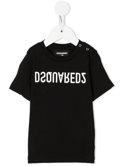 Dsquared2 Babies' Logo-print Long-sleeved T-shirt In Black