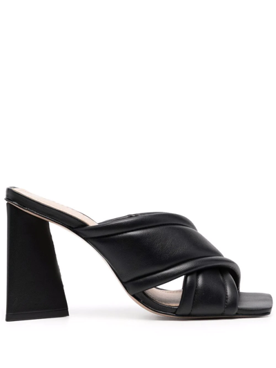 Schutz Open-toe Heeled Mules In Black