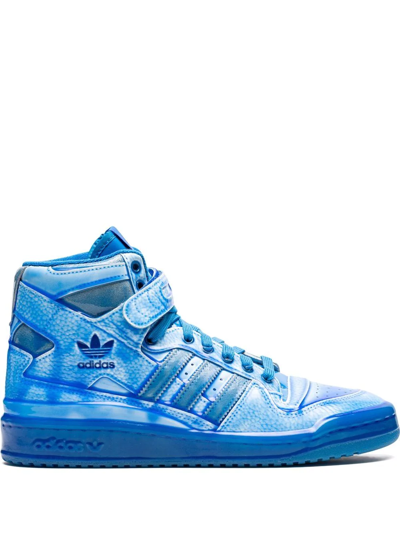 Adidas Originals Jeremy Scott Forum Dipped Sneakers In Blue