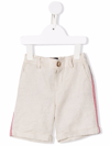 Fay Side Stripe Shorts In Beige