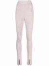 Magda Butrym Knitted Front-slit Leggings In Neutrals