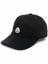 Moncler Black Cotton Baseball Cap