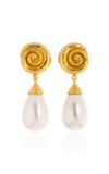 VALÉRE WOMEN'S DELIA 24K GOLD-PLATED BRASS PEARL EARRINGS