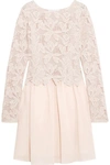 SEE BY CHLOÉ GUIPURE LACE AND COTTON MINI DRESS