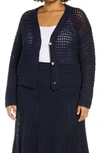 Vince - Crochet Cardigan In Navy - Atterley In Navy