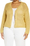 Vince Crochet Cropped Cardigan In Warm Sand