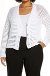 Vince - Crochet Cardigan In Optic White - Atterley