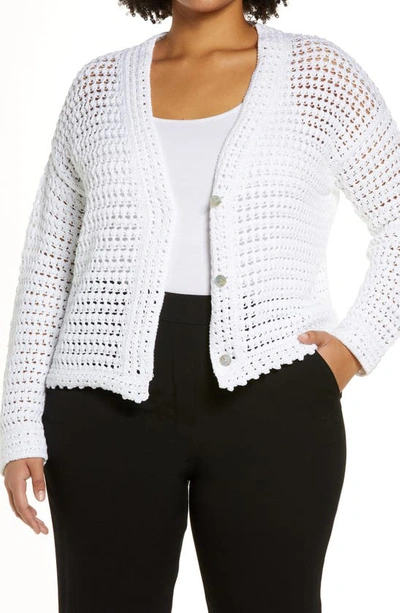 Vince - Crochet Cardigan In Optic White - Atterley