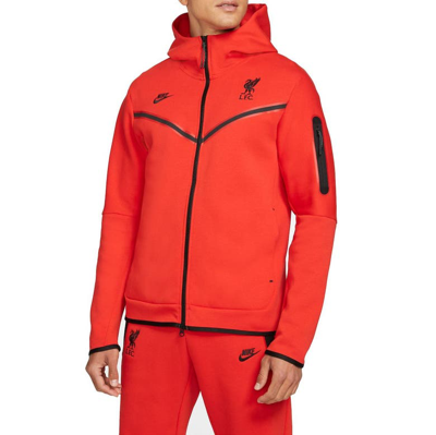 Nike Men's Red Liverpool Tech Fleece Windrunner Full-zip Hoodie Jacket ...
