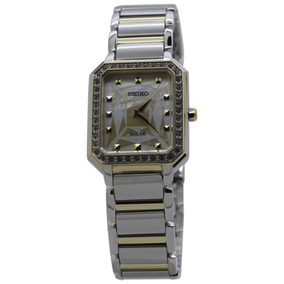 Seiko Quartz Crystal Two-tone Ladies Watch Sup452p1 In Two Tone  / Brown / Gold Tone / Silver