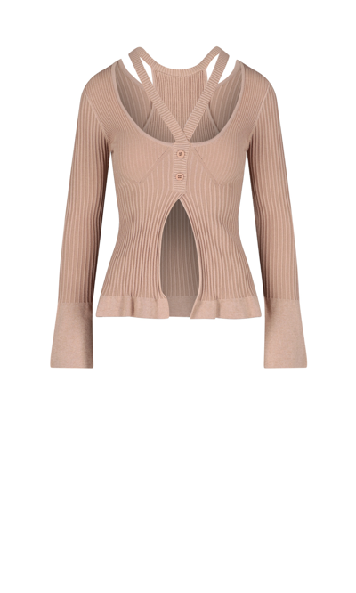 Adamo Sweater With Cut-out Detail In Nude & Neutrals