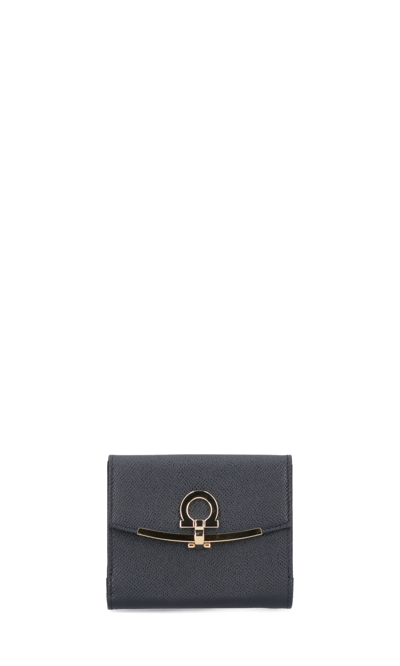 Ferragamo 'gancini' Small Wallet In Black  