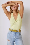 T.la Twisted Cutout Tank In Green