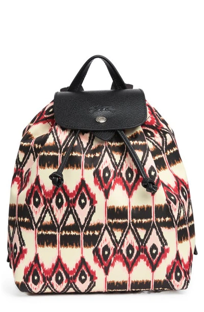 Longchamp Ikat Print Backpack In Ivory