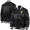 Starter Men's  Black Minnesota Vikings Locker Room Satin Varsity Full-snap Jacket In Black