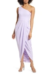 Xscape One-shoulder Scuba Dress In Lilac
