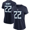 Nike Women's Derrick Henry Navy Tennessee Titans Player Name Number T-shirt In Navy