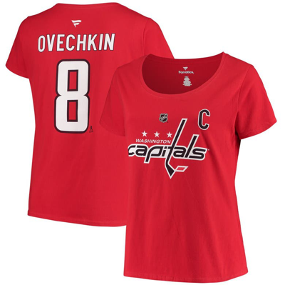 Fanatics Branded Alexander Ovechkin Red Washington Capitals Plus Size Name & Number Scoop Neck T-shi