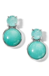 Ippolita Women's 925 Rock Candy Luce Small Snowman Sterling Silver, Amazonite & Turquoise Post Earrings In Onyx Triplet And