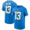 NIKE NIKE KEENAN ALLEN POWDER BLUE LOS ANGELES CHARGERS NAME & NUMBER T-SHIRT