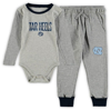 Wes & Willy Infant  Heathered Gray/navy North Carolina Tar Heels Jie Jie Long Sleeve Bodysuit & Pants In Heather Gray