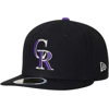 NEW ERA YOUTH NEW ERA BLACK COLORADO ROCKIES AUTHENTIC COLLECTION ON-FIELD GAME 59FIFTY FITTED HAT