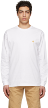 Carhartt Chase Logo-embroidered Cotton T-shirt In White