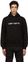 Carhartt Logo-print Drawstring Hoodie In Black
