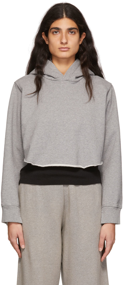 Mm6 Maison Margiela Grey Cotton Hoodie In 858m Grey Melange