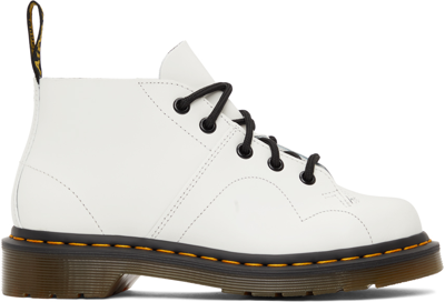 Dr. Martens' Church Smooth Leather Monkey Boots In Weiss