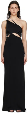 GIVENCHY BLACK ASYMMETRIC EVENING DRESS