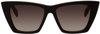 Alexander Mcqueen Dramatic Acetate Cat-eye Sunglasses In 001 Shiny Black