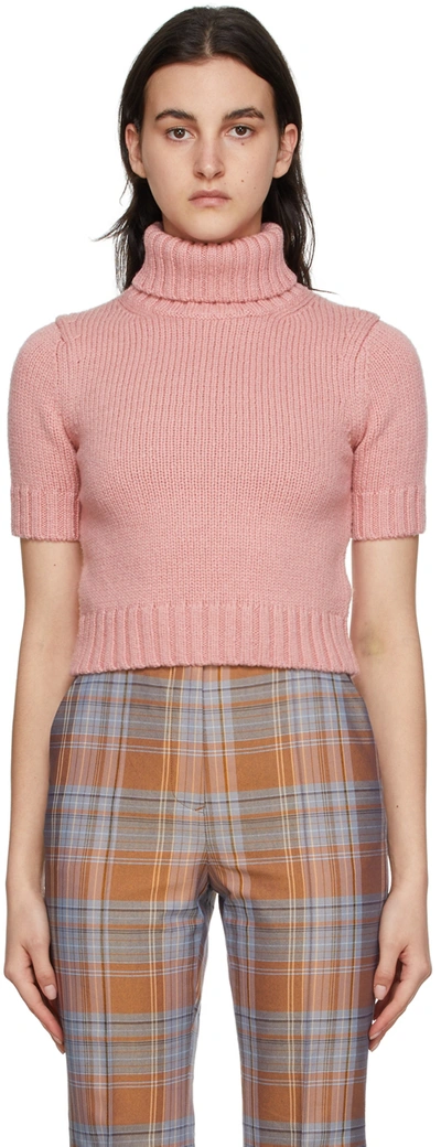 Acne Studios Kelaine Chunky Knit Sweater In Light Pink
