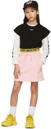 OFF-WHITE KID BLACK INDUSTRIAL CROPPED T-SHIRT