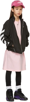 Off-white Kids Black Logo Band Leggings In Black Black