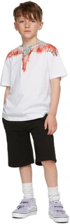 Marcelo Burlon County Of Milan Kids Black Tempera Cross Lounge Shorts In Black White