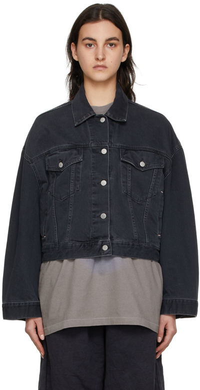 Acne Studios Dropped-shoulder Denim Jacket In Dark Grey