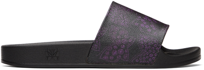 Needles Black & Purple Papillion Shower Sandals In B-black