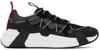 MONCLER BLACK COMPASSOR LOW-TOP SNEAKERS