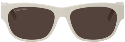 Balenciaga White Acetate Sunglasses In 003 Ivory