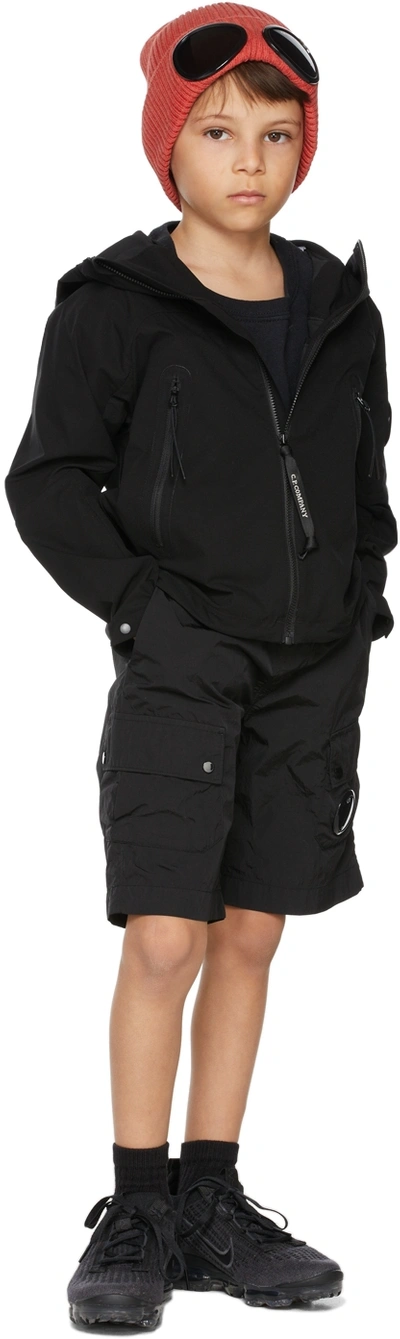 C.p. Company Kids Black Chrome-r Shorts In 999 Black