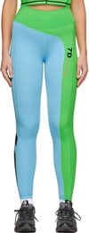 7 Days Active Emmet Panelled Stretch-jersey Leggings In 332 Alaskan Blue