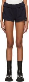 Dion Lee Navy Cotton Shorts In Navy