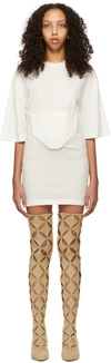 Dion Lee White Undercorset Mini Dress In White