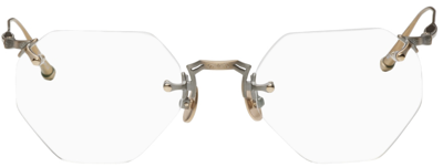 Matsuda M3104 Hexagonal-frame Glasses In Bg Brushed Gold